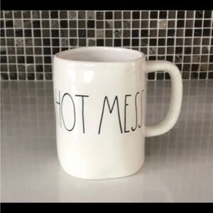 RAE DUNN HOT MESS WHITE CERAMIC COFFEE MUG